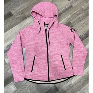 Gym + Coffee Athleisure pink zip up‎ sweatshirt Women's size XL